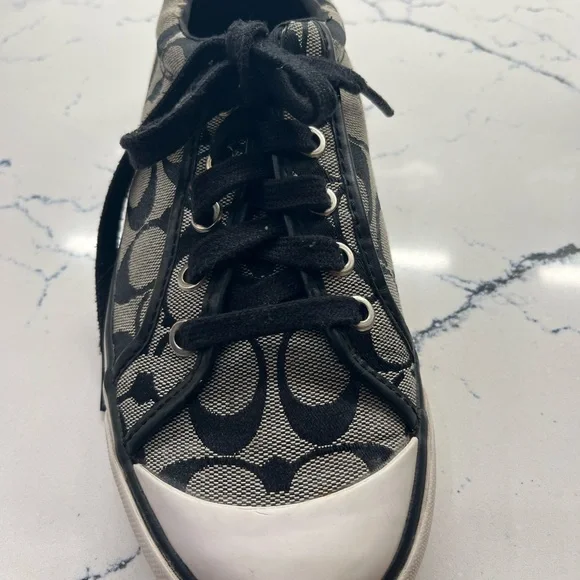 Coach Monogram Black and Cream Women's Sneakers - Picture 2 of 7